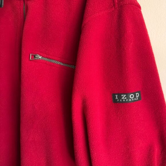IZOD PerformX Pullover Sweater Mens Large Red 1/4 Zip Fleece NWT - Picture 5 of 10
